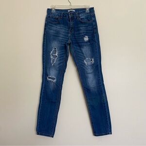 Refuge Blue Skinny Jeans Distressed Style